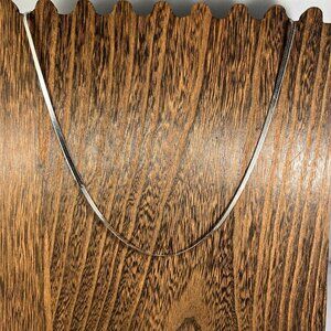 Sterling Silver Herringbone Chain Necklace 18" Italy Stamped Elegant Simple Jewe